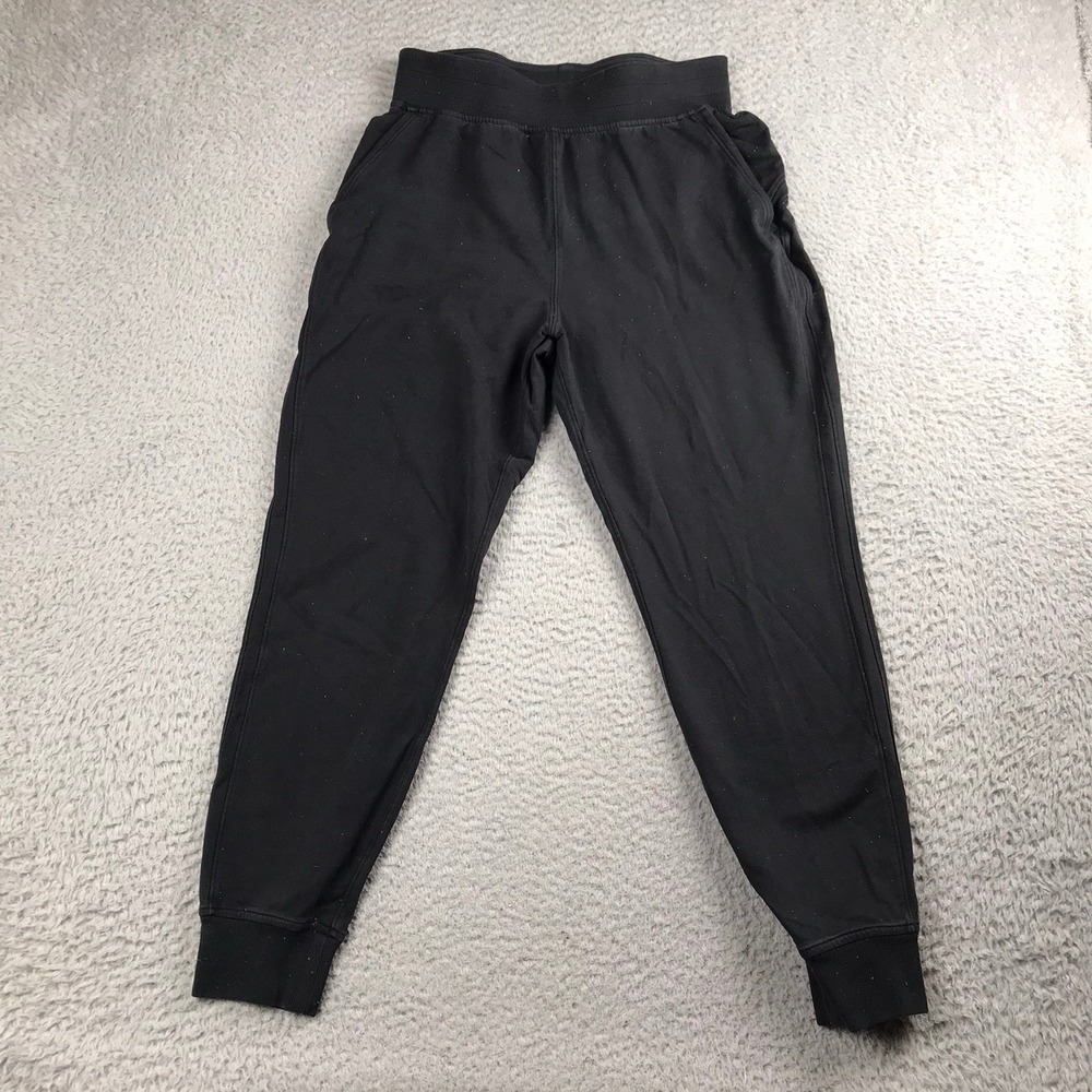 Lululemon LA Warm Down High Rise Joggers Womens 6 (28x25) Black Rainbow Speckled